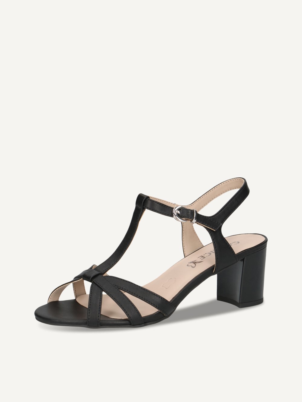 Caprice Sandalette - Schwarzes Nappaleder