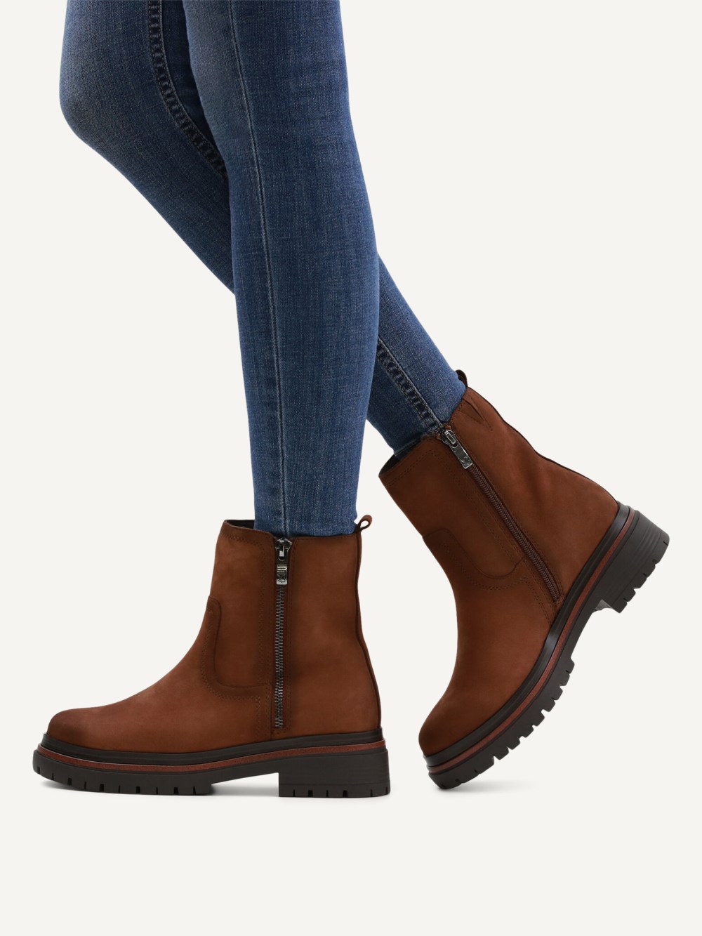 Caprice Stiefelette - Cognacfarben Nubuk