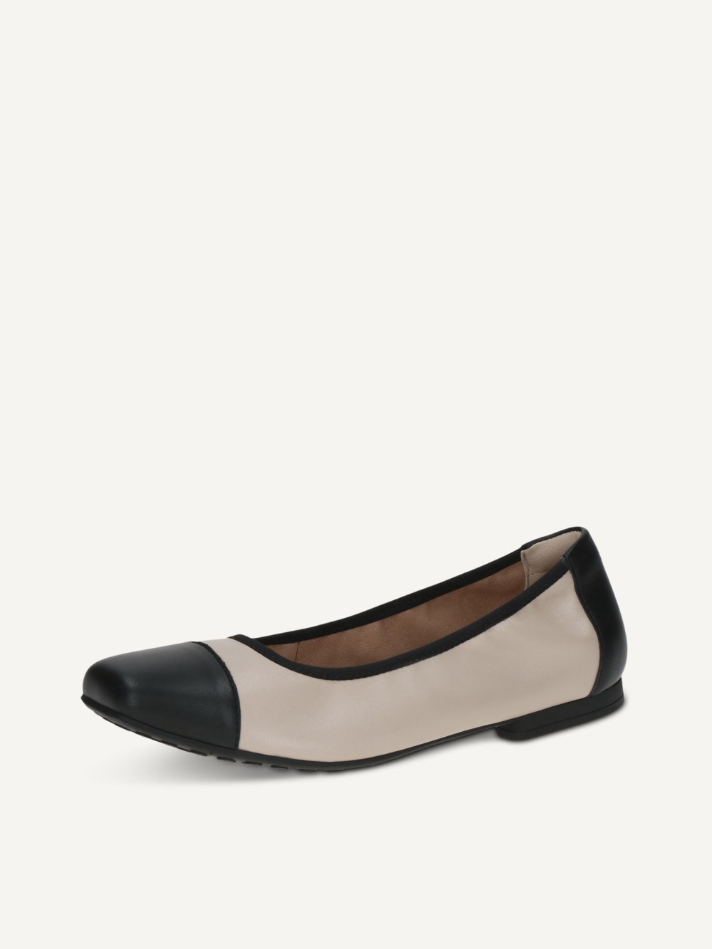 Caprice Ballerina - Creme/Schwarz