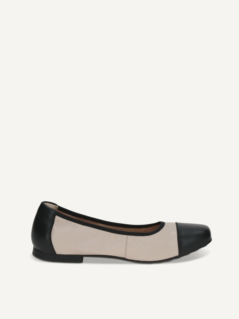 Caprice Ballerina - Creme/Schwarz