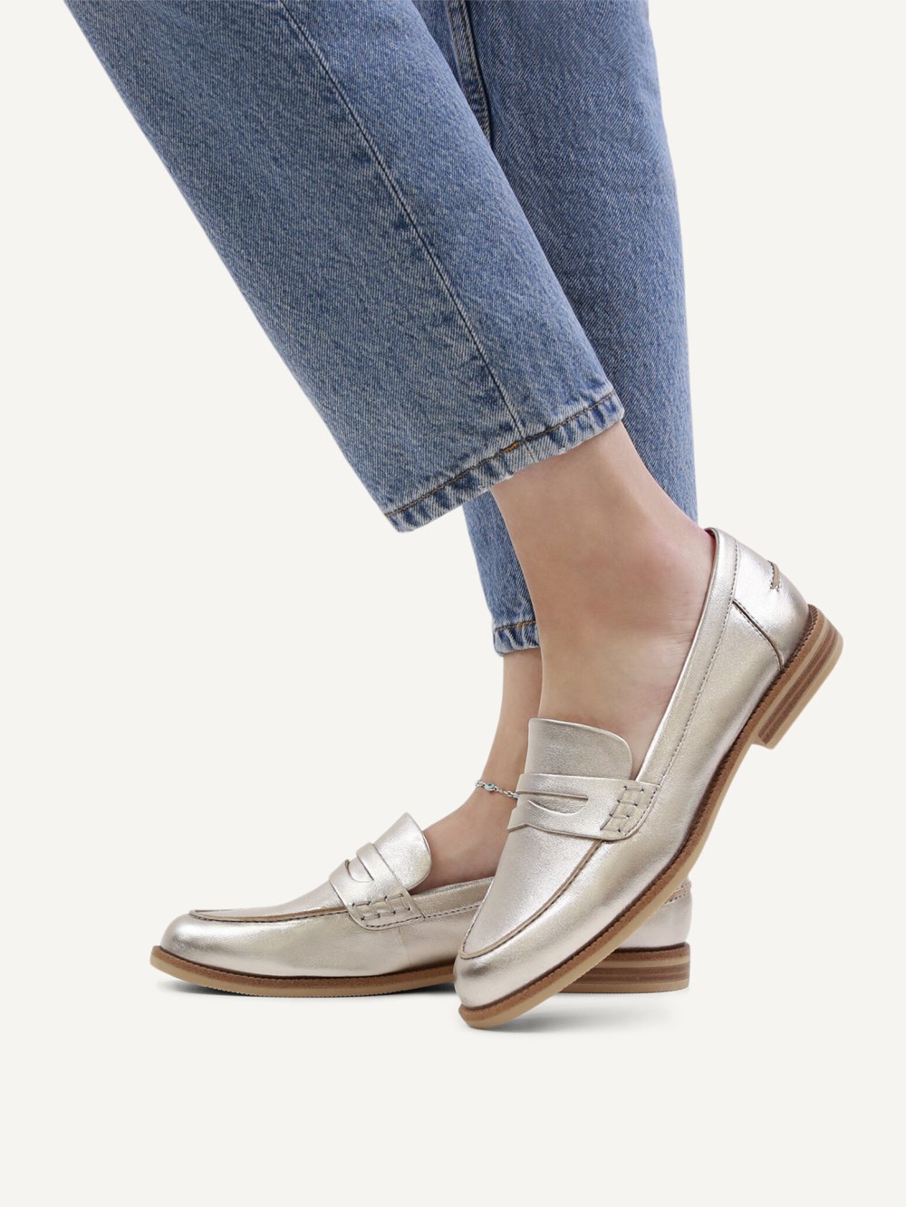 Caprice Slipper - Taupe-Metallic