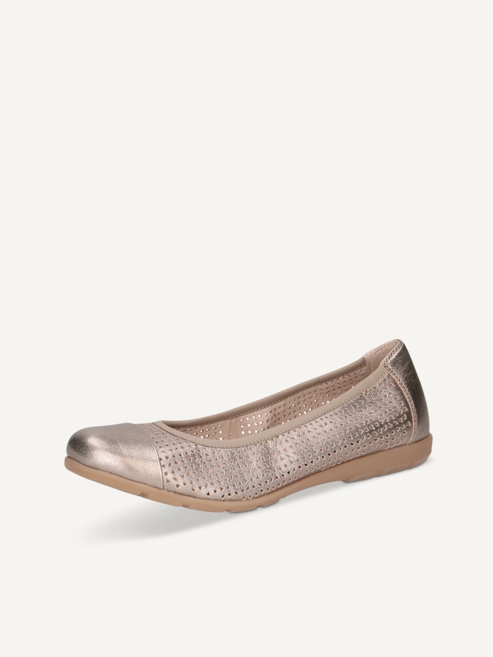 Caprice Ballerina - Taupe Metallic