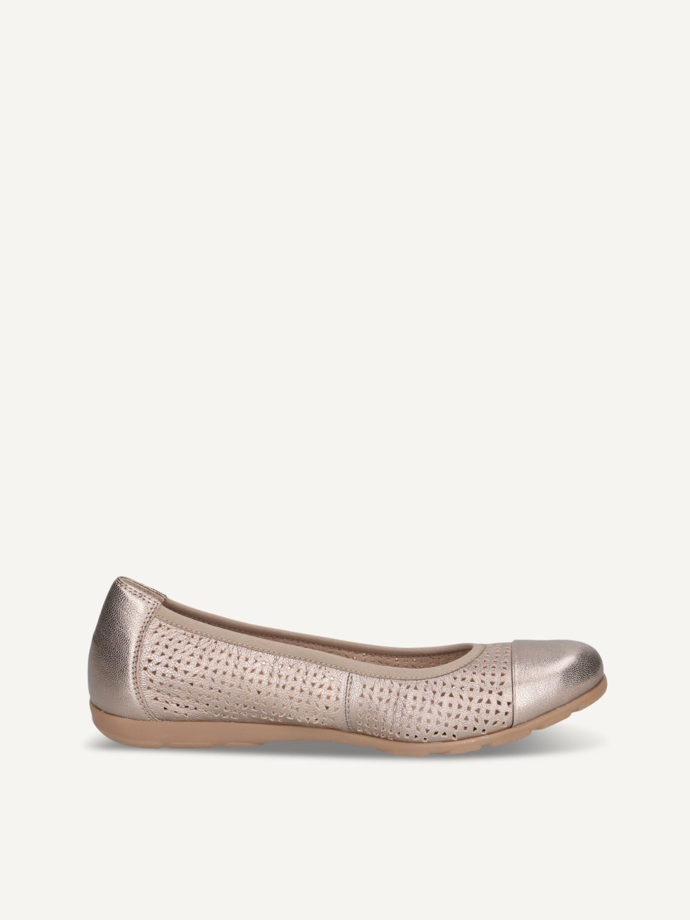 Caprice Ballerina - Taupe Metallic