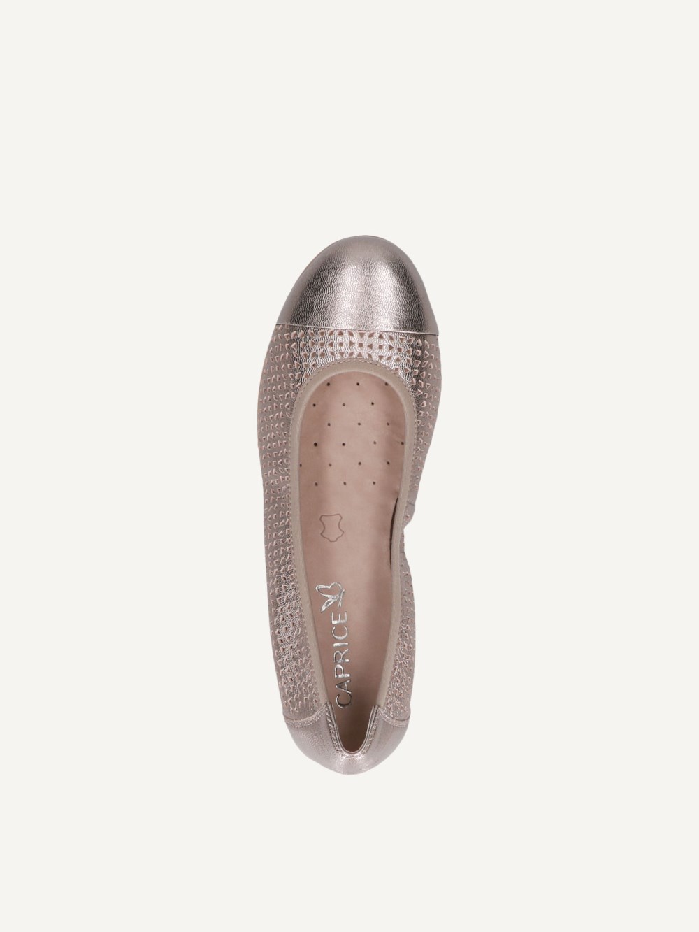 Caprice Ballerina - Taupe Metallic