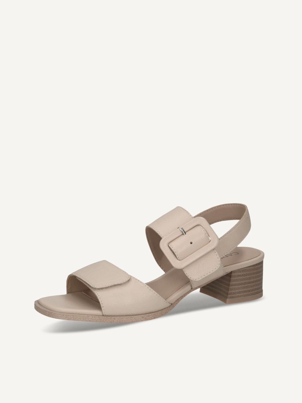 Caprice Sandalette - Cremeweißes Nappaleder