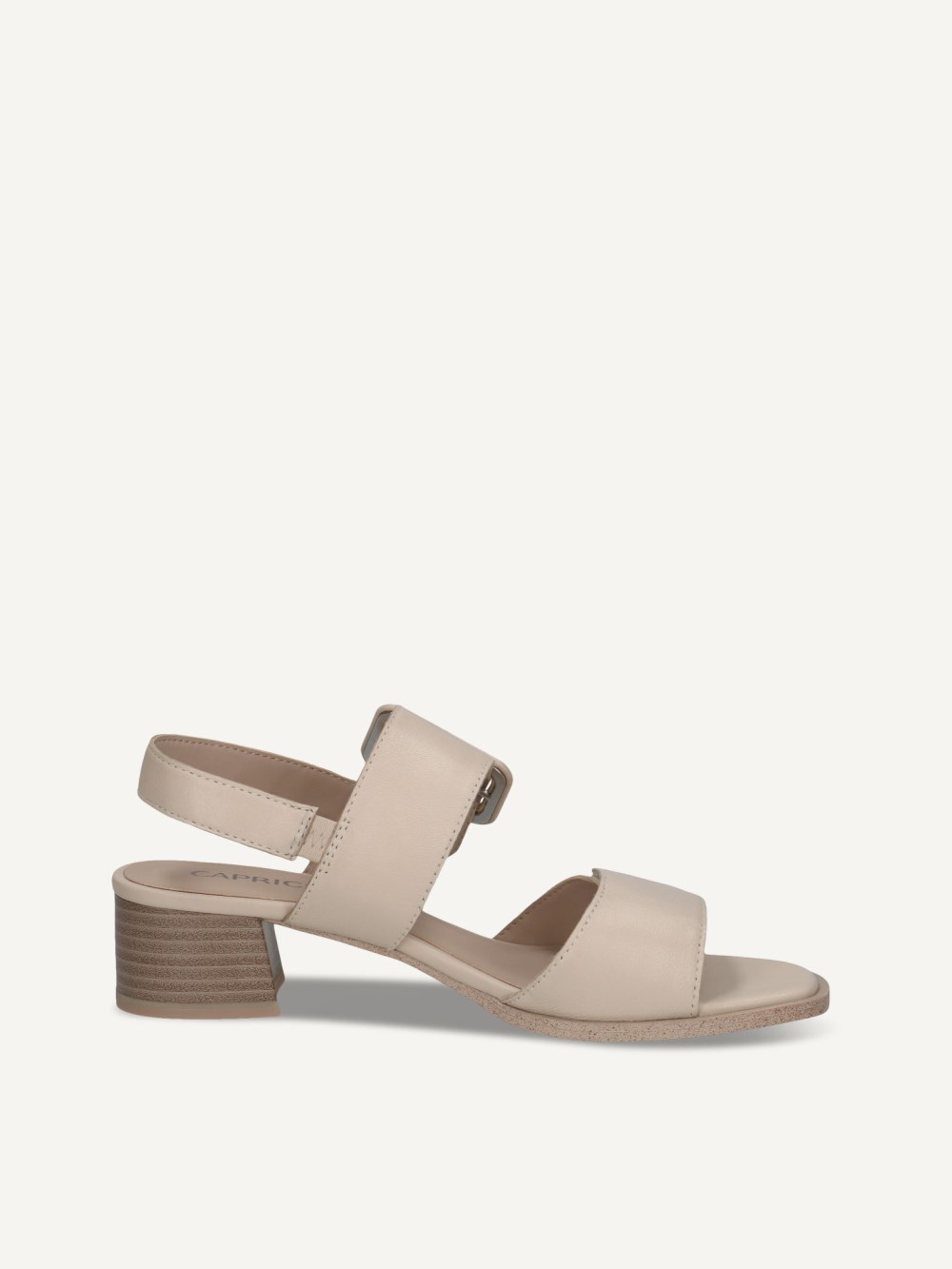 Caprice Sandalette - Cremeweißes Nappaleder