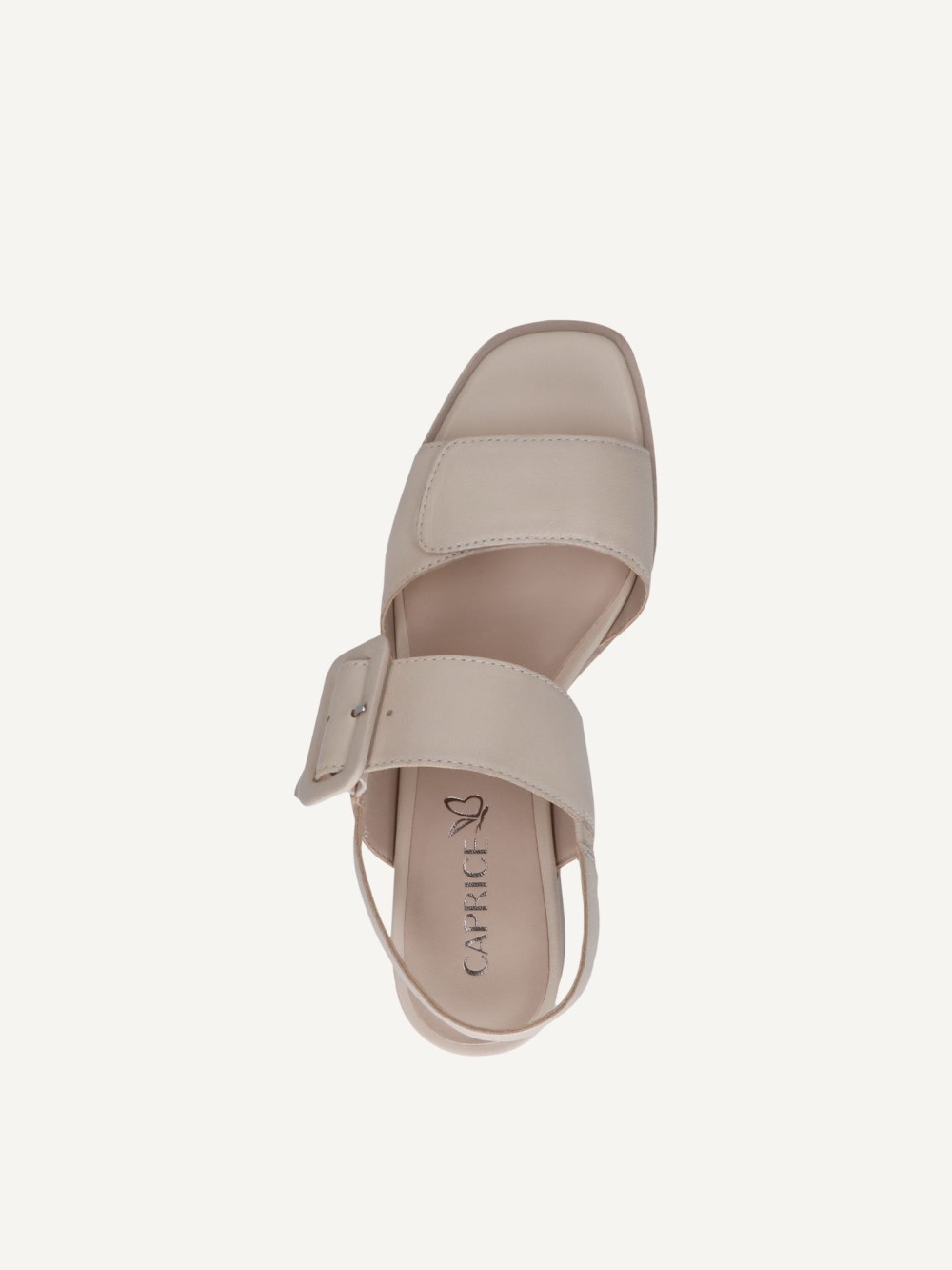 Caprice Sandalette - Cremeweißes Nappaleder