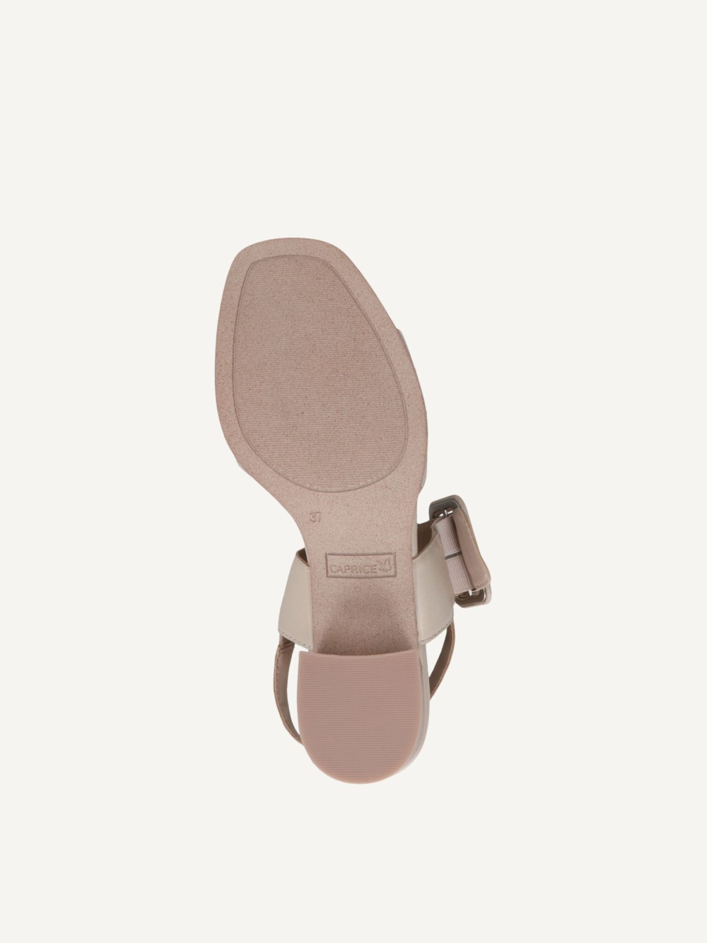 Caprice Sandalette - Cremeweißes Nappaleder