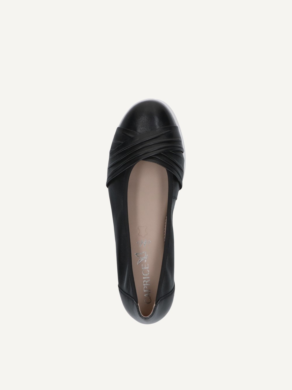 Caprice Ballerina - Black Nappa