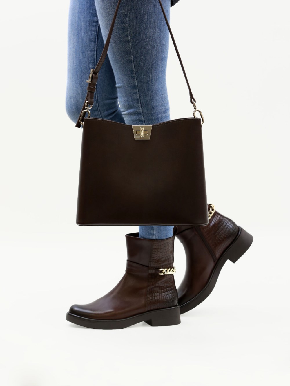 Caprice Handtasche - Dunkelbraunes Nappaleder
