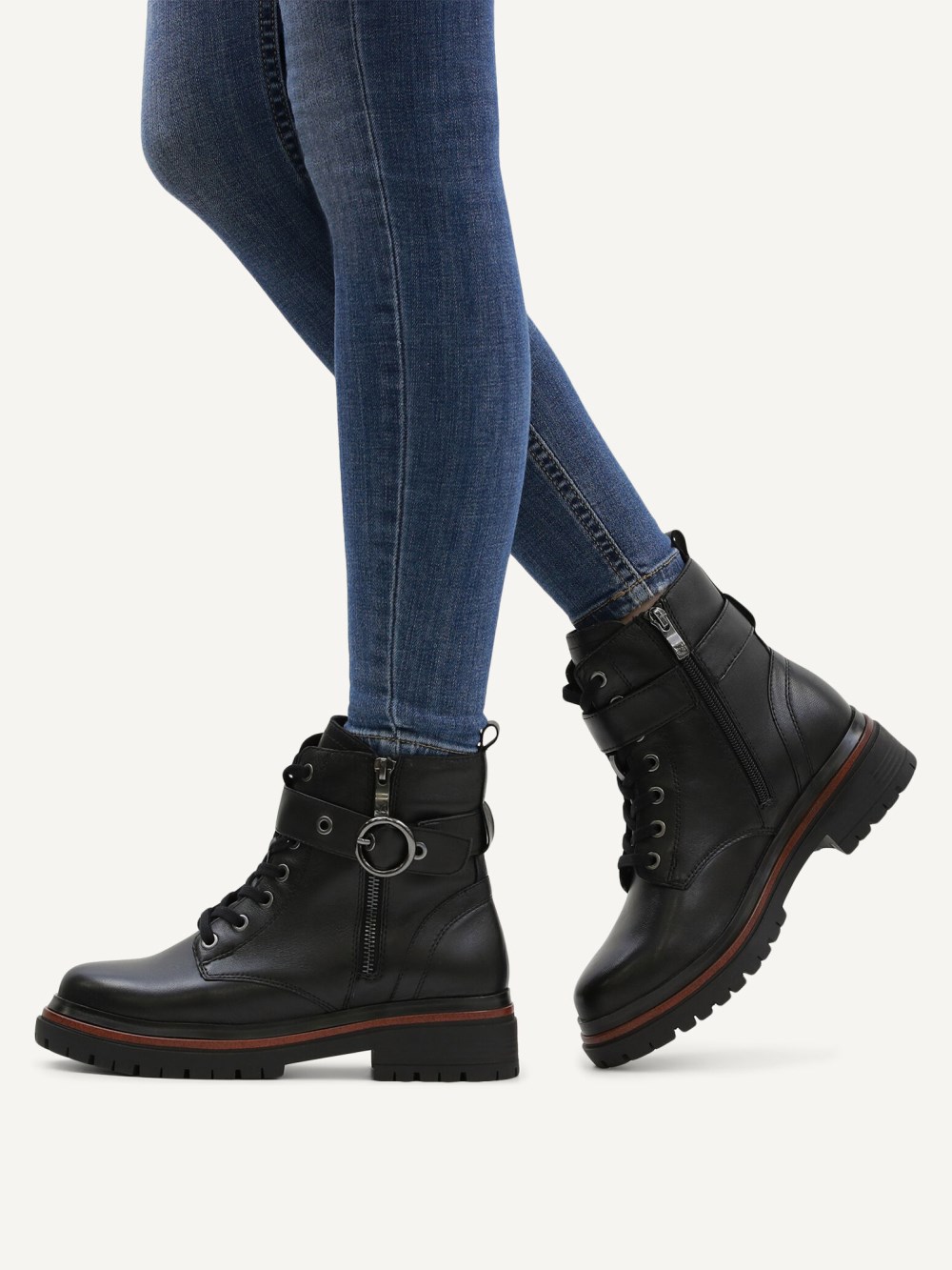 Caprice Stiefelette - Schwarzes Nappaleder