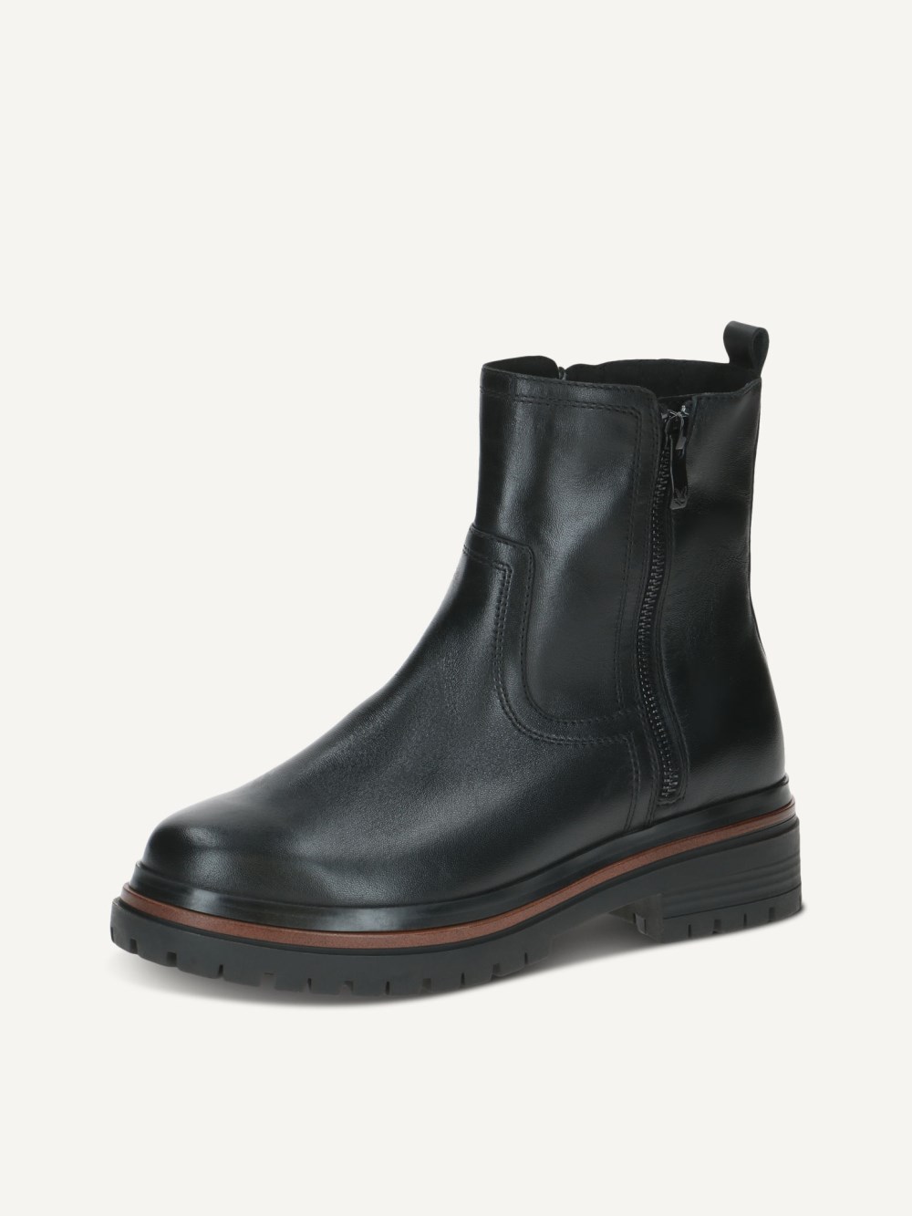 Caprice Stiefelette - Schwarzes Nappaleder