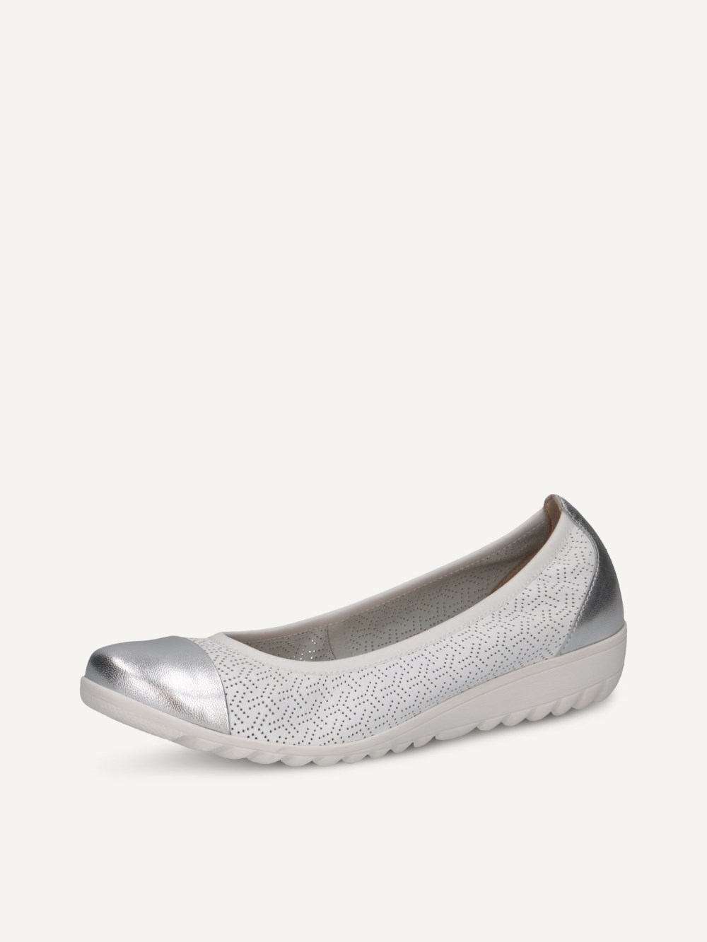 Caprice Ballerina - Weiß/Silber