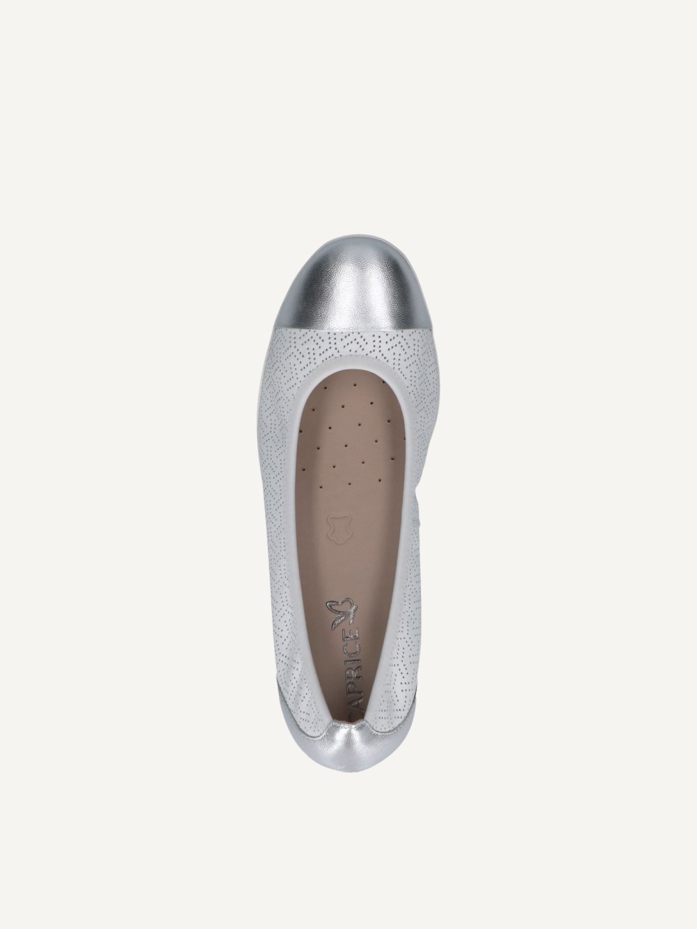 Caprice Ballerina - Weiß/Silber