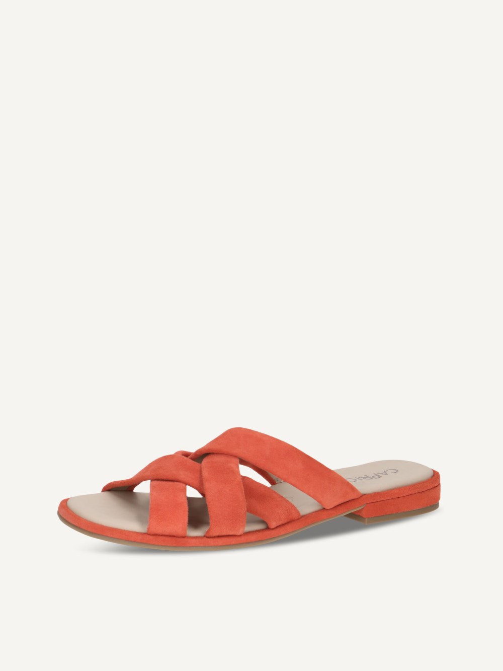 Caprice Pantolette - Orangefarbenes Wildleder