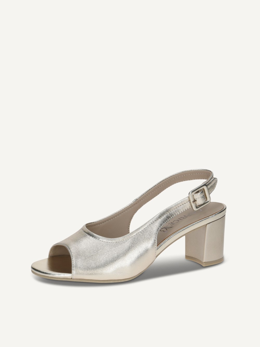 Caprice Sandalette - Hellgoldenes Metallkamm