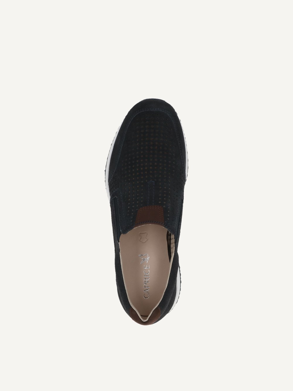 Caprice Slipper - Ozeanfarbenes Kammleder