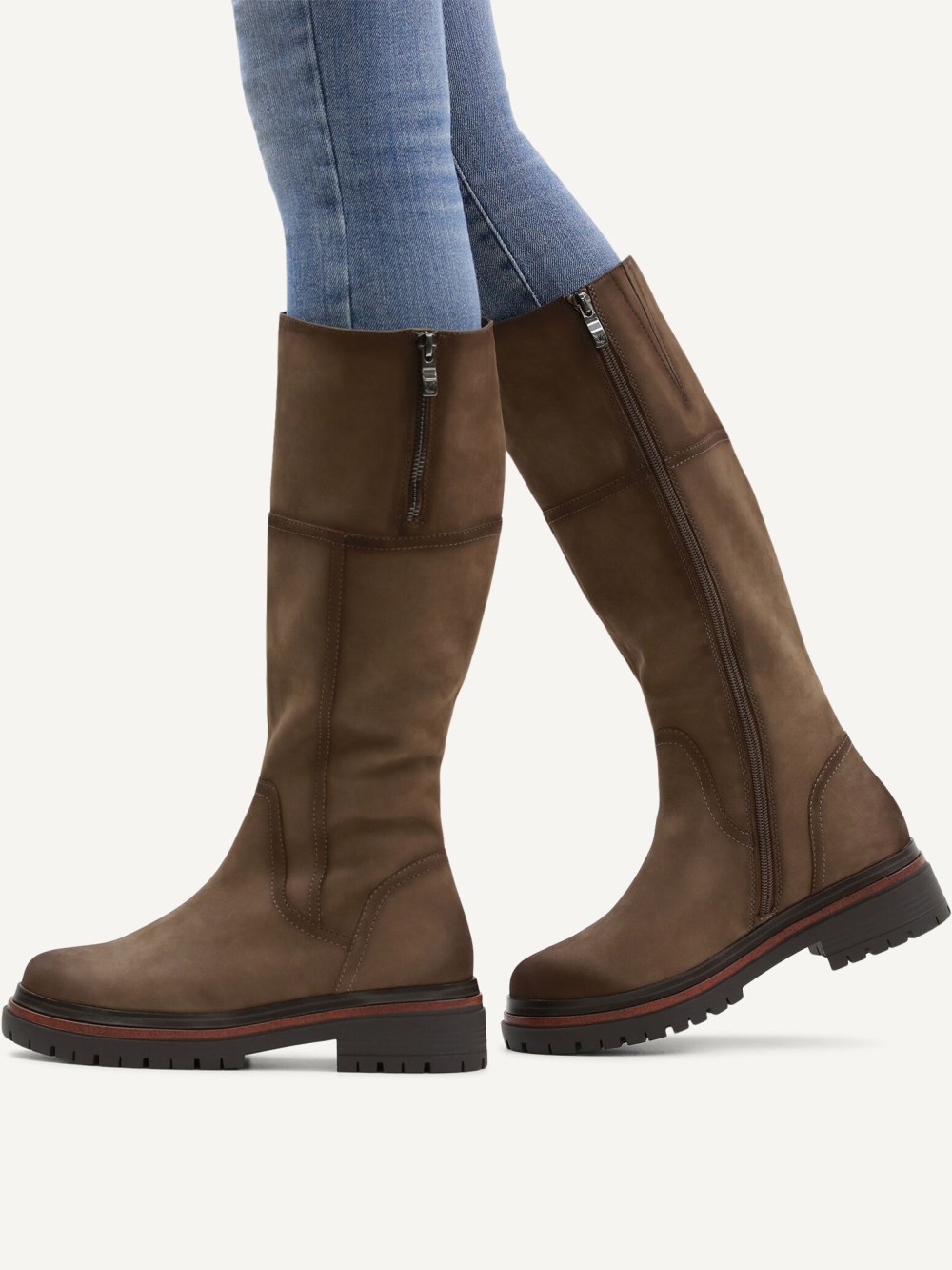 Caprice Stiefel - Taupefarbenes Nubukleder