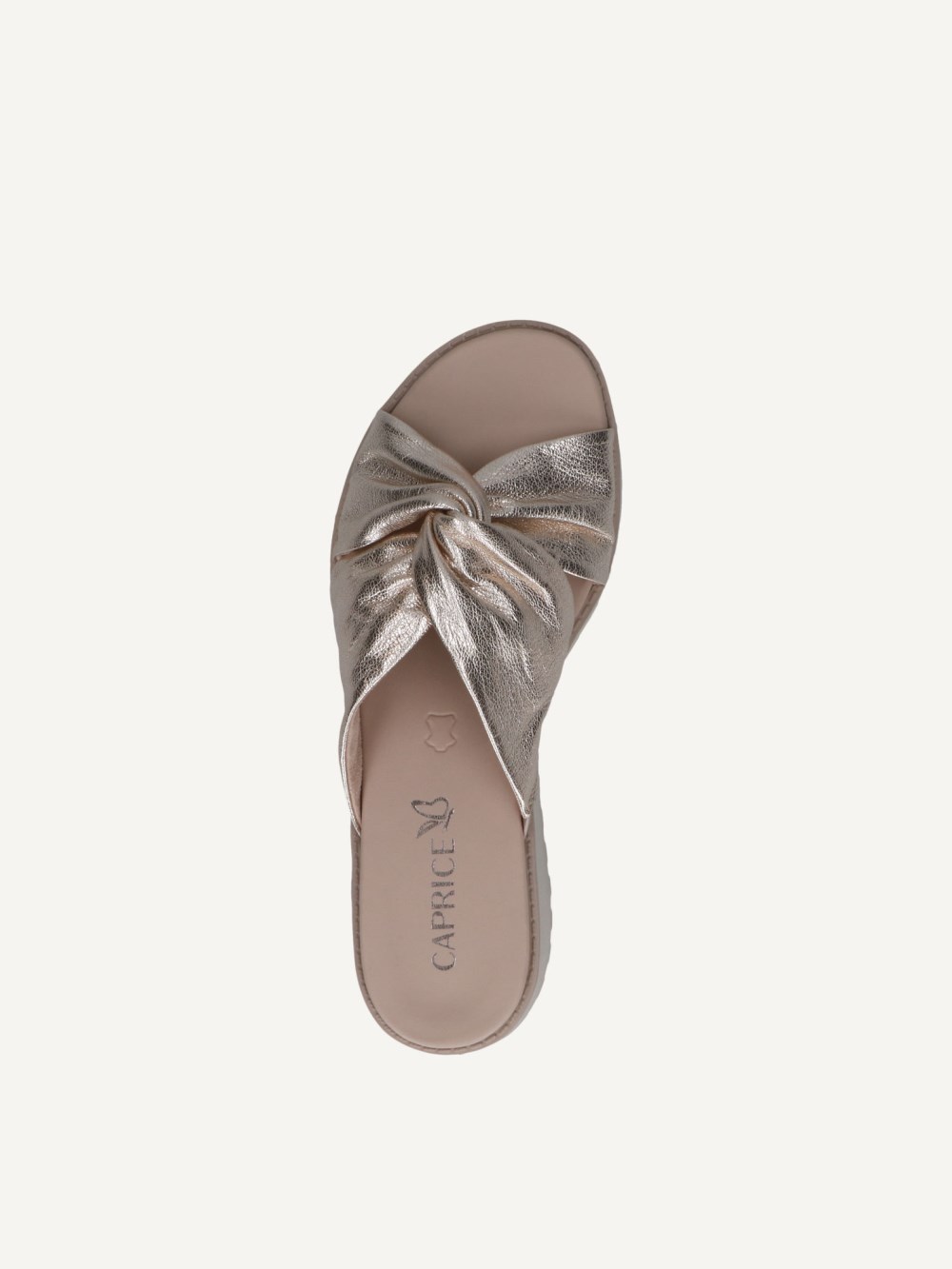 Caprice Pantolette - Platin-Metallic.