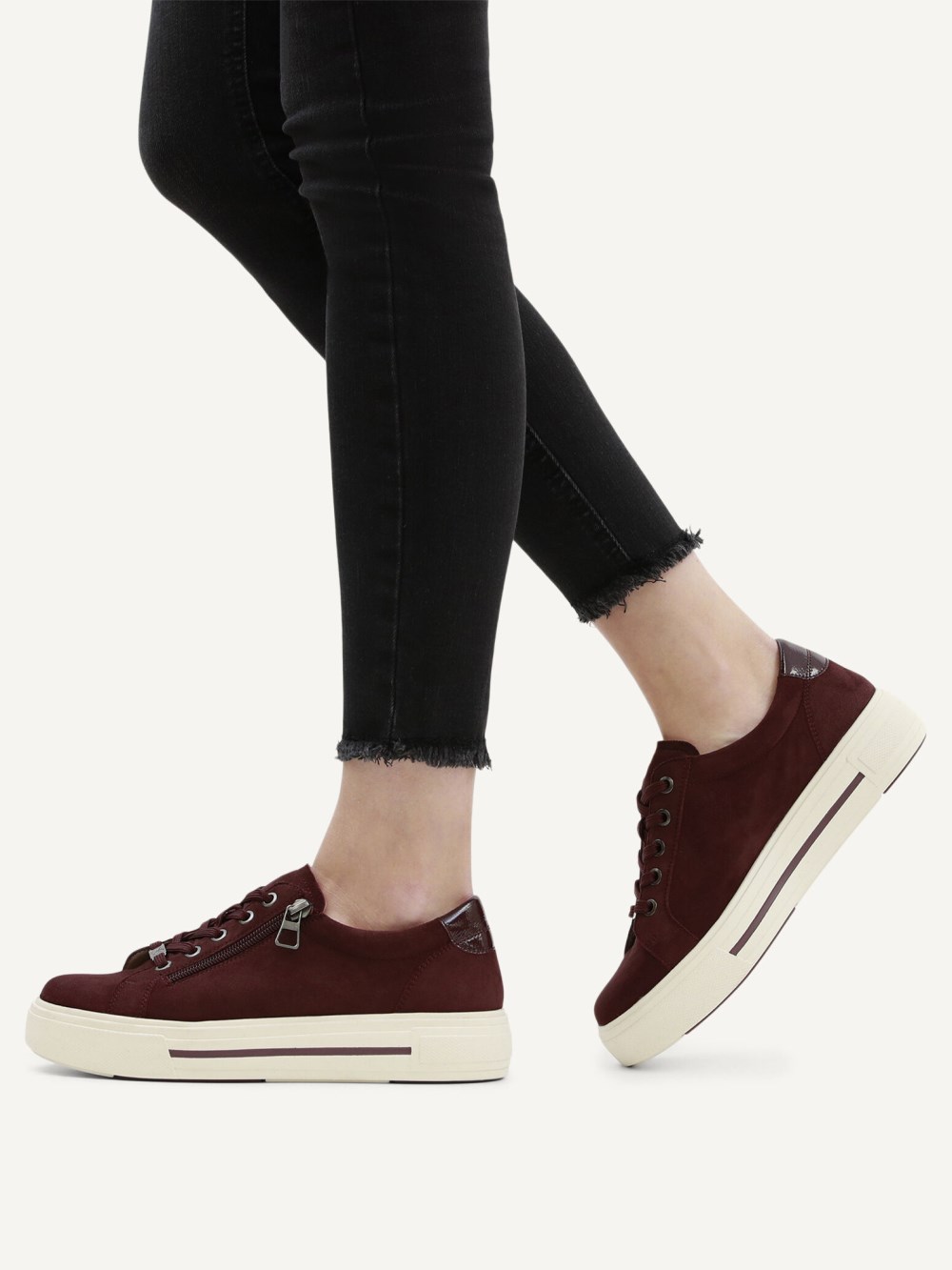 Caprice Sneaker - Bordeaux-Wildleder