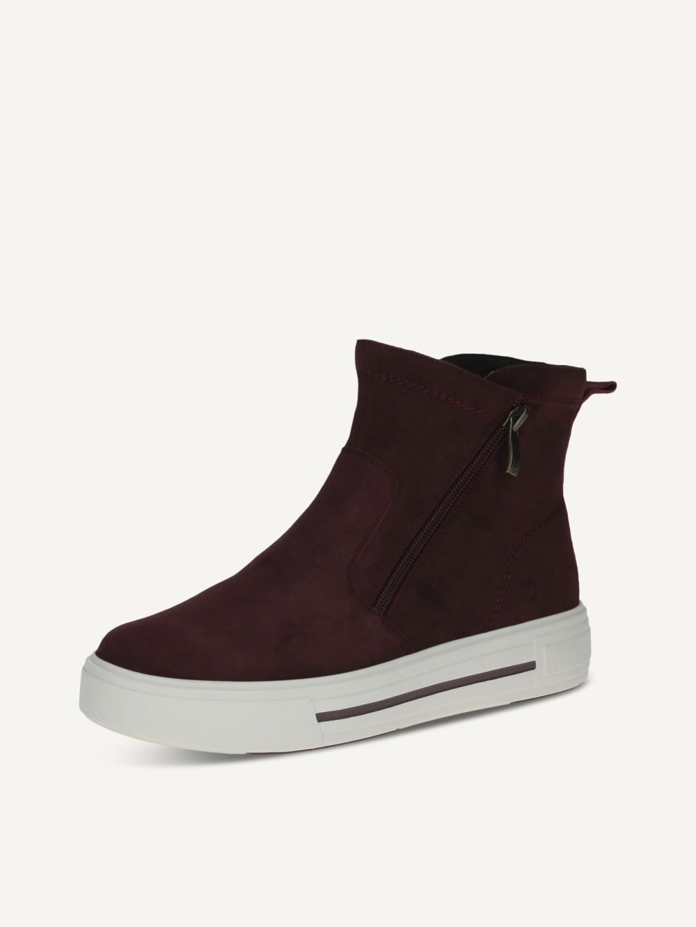 Caprice Stiefelette - Bordeaux-Wildleder