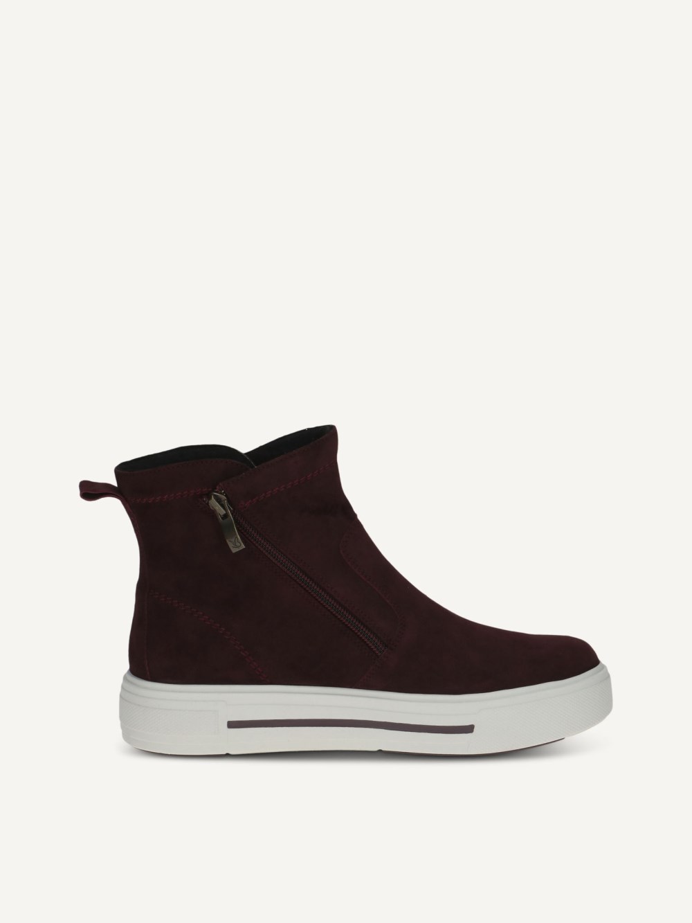 Caprice Stiefelette - Bordeaux-Wildleder