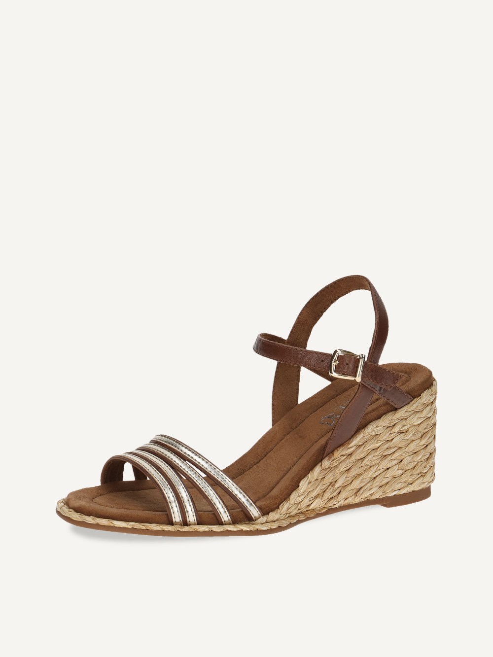 Caprice Sandalette - Cognac/Gold